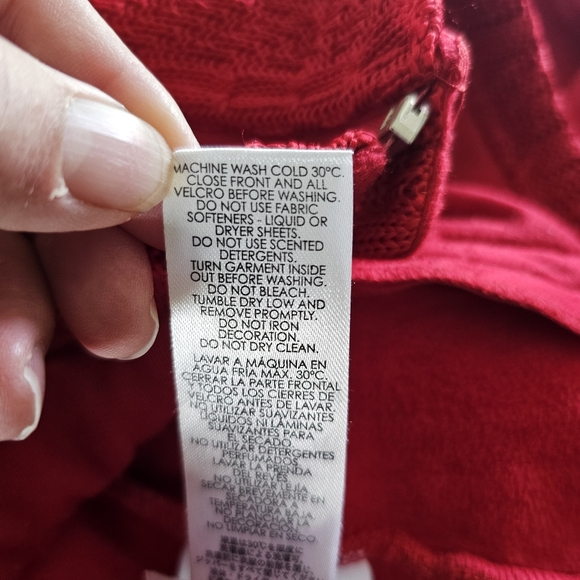 Spyder Core Sweater Womens Size M Jacket Vampire Red Full Zip Cable Knit Lined - Picture 15 of 16